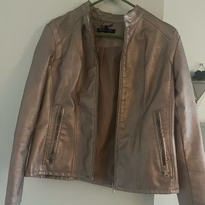 Baccini metallic pleather jacket